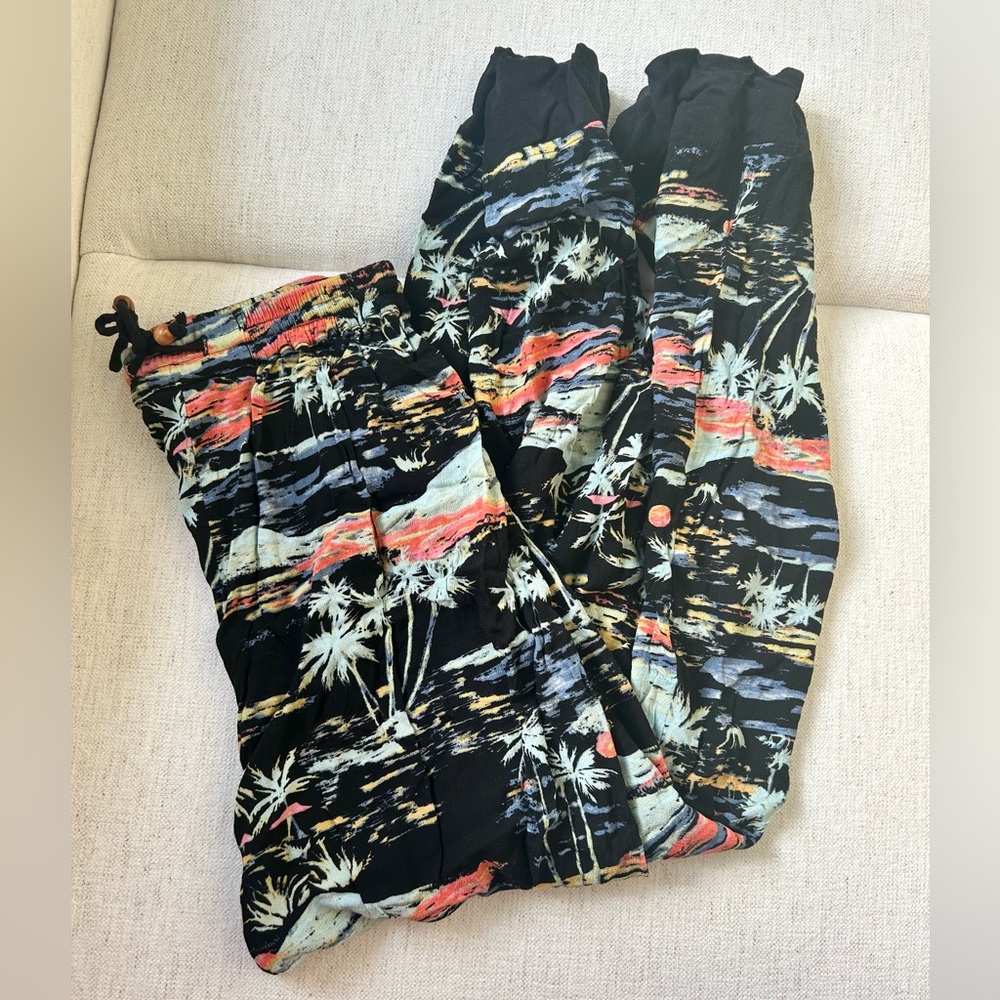 Free People Palm tree linen pants